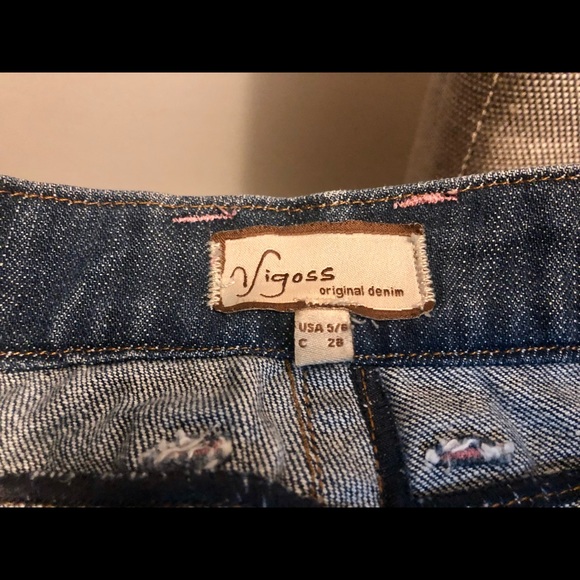 VIGOSS MAKE LOVE NOT WAR JEANS 28 $65 NEW - Picture 3 of 13